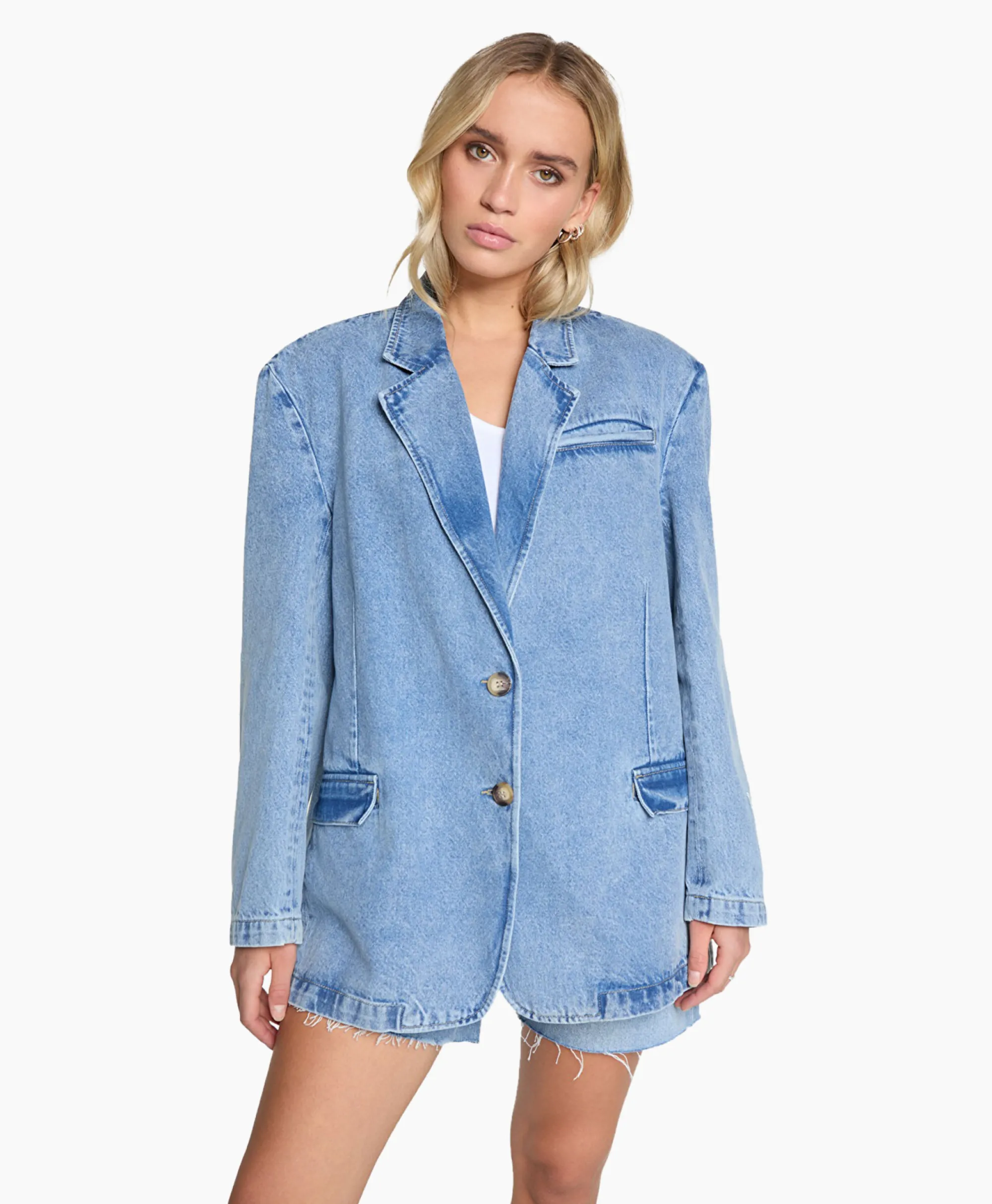 Alix The Label Blazer Woven Denim Blauw*Dames Blazers