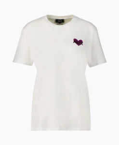 Alix The Label T-Shirt Korte Mouw Knitted Alix Heart Off White*Dames T-Shirts & Tops