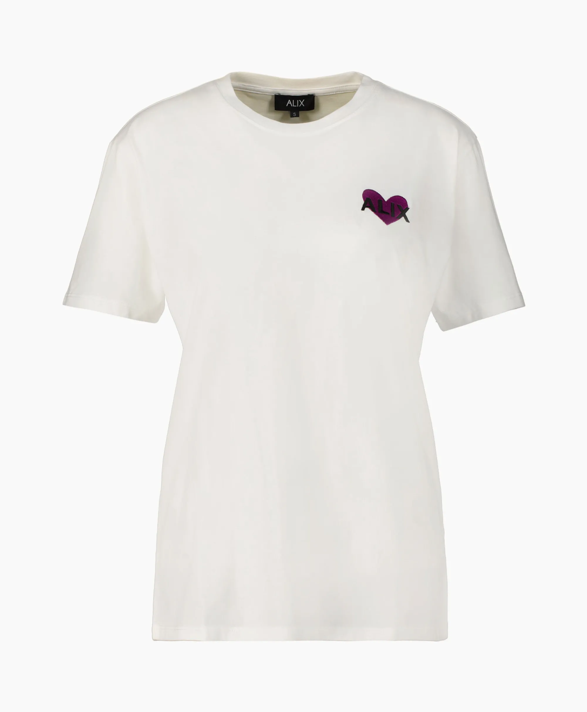 Alix The Label T-Shirt Korte Mouw Knitted Alix Heart Off White*Dames T-Shirts & Tops