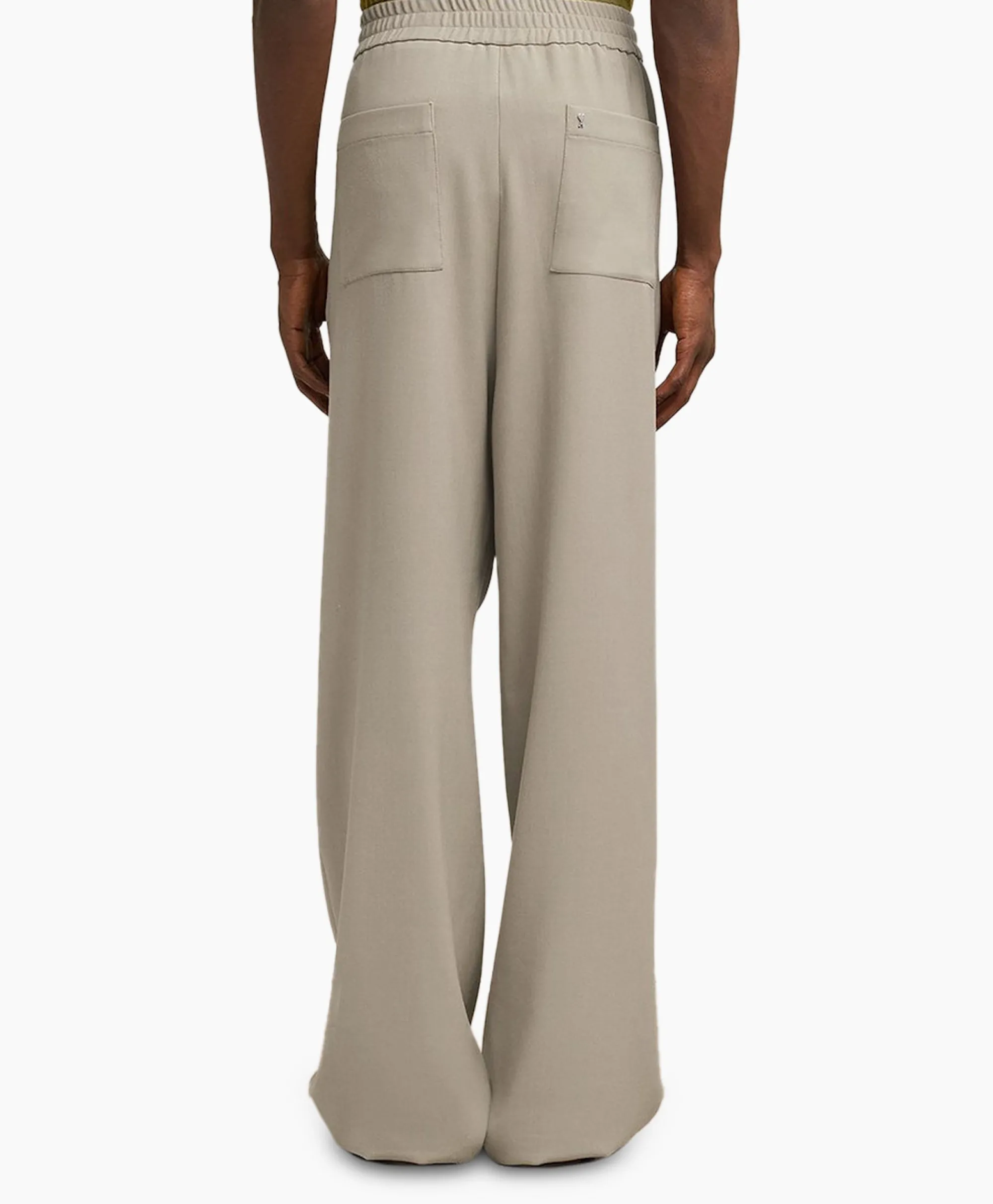 Ami Paris Broek Elastic Waist Taupe*Heren Broeken