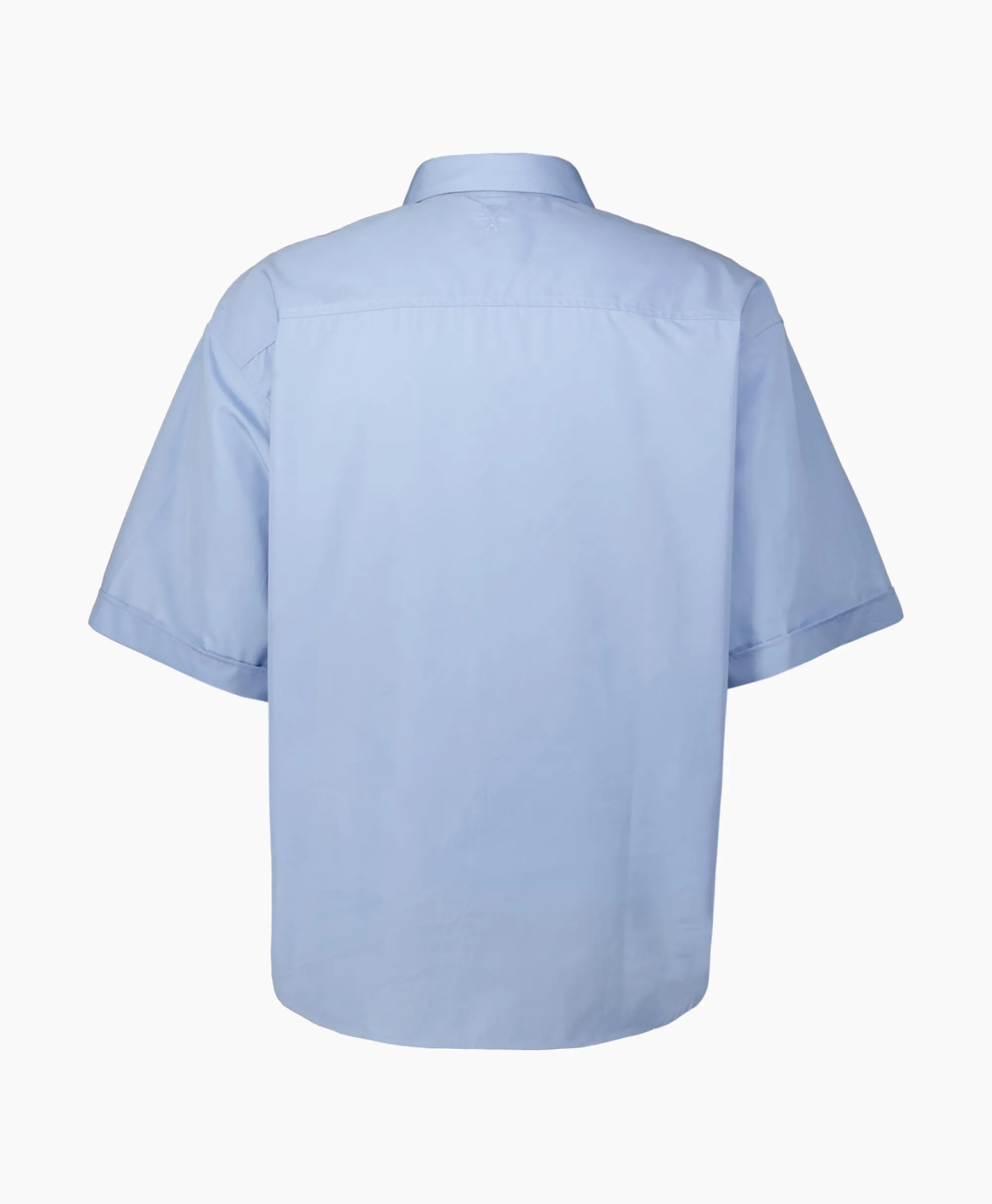 Ami Paris Overhemd Boxy Fit Sl Blauw*Heren Overhemden