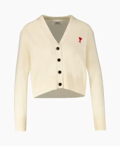 Ami Paris Vest Red Adc Cardigan Beige*Dames Vesten