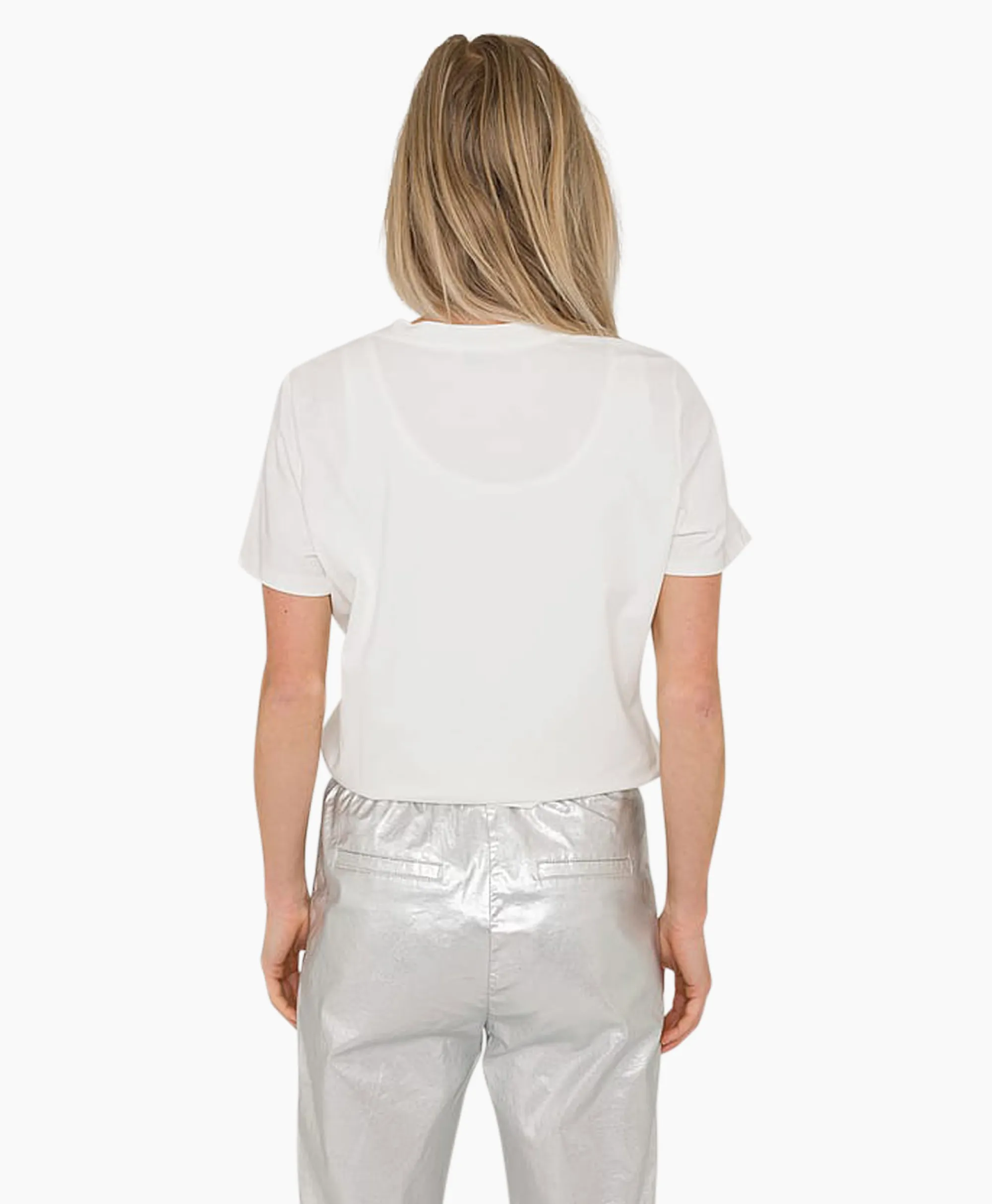 Anna Van Toor T-Shirt Korte Mouw 08A04-03629 Off White*Dames T-Shirts & Tops