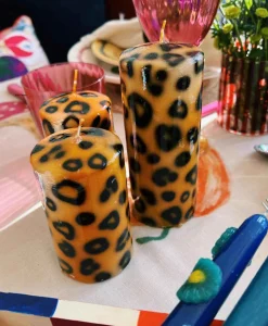 Anna+nina Kaars Large Leopard Print Pillar Candle Bruin*Lifestyle Lifestyle
