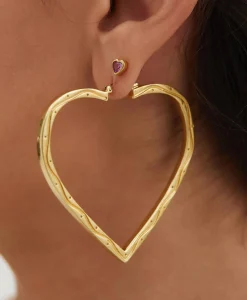 Anna+nina Oorbellen Funky Love Hoop Goud*Dames Sieraden