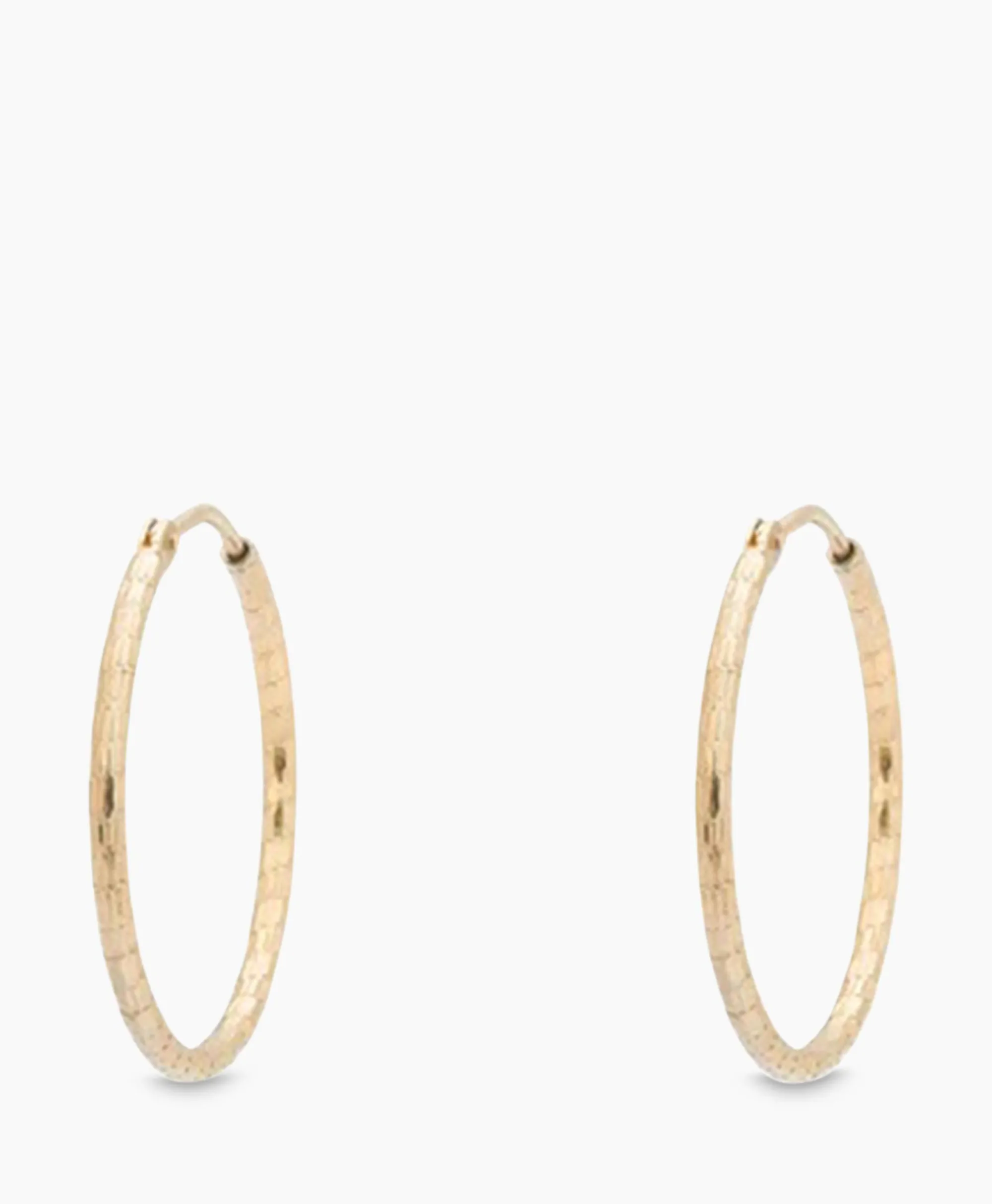 Anna+nina Oorbellen Hammered Plain Hoop Earrings Xl Silver G Goud*Dames Sieraden