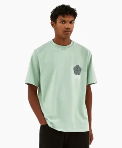 Arte Antwerp T-Shirt Korte Mouw Circle Flower Back Front Print Groen*Heren T-Shirts