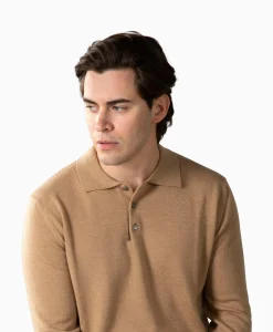 Aurelien Polo Longsleeve Beige*Heren Polo's