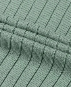 Aurelien Pullover Rib Zip Polos Ls Licht Groen*Heren Truien