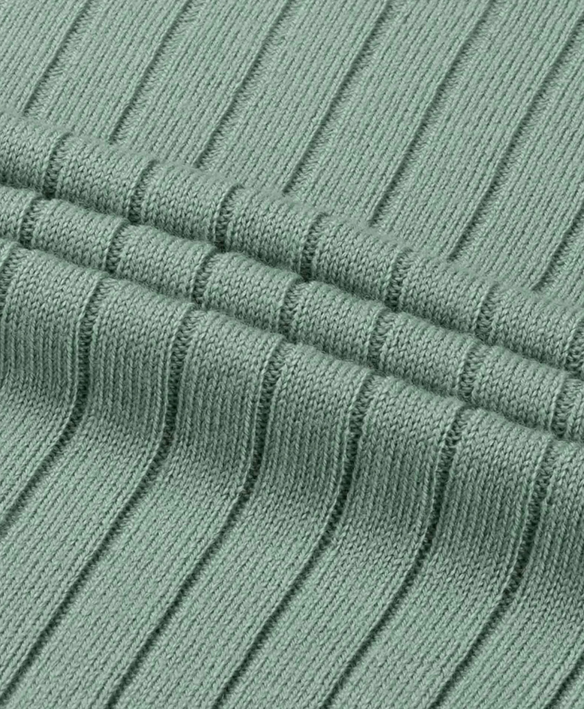 Aurelien Pullover Rib Zip Polos Ls Licht Groen*Heren Truien