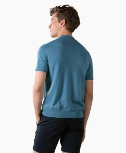 Aurelien Polo Buttonless Sl Blauw*Heren Polo's