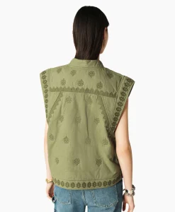 Ba&sh Ba&Sh Gilet Mina Khaki*Dames Gilets