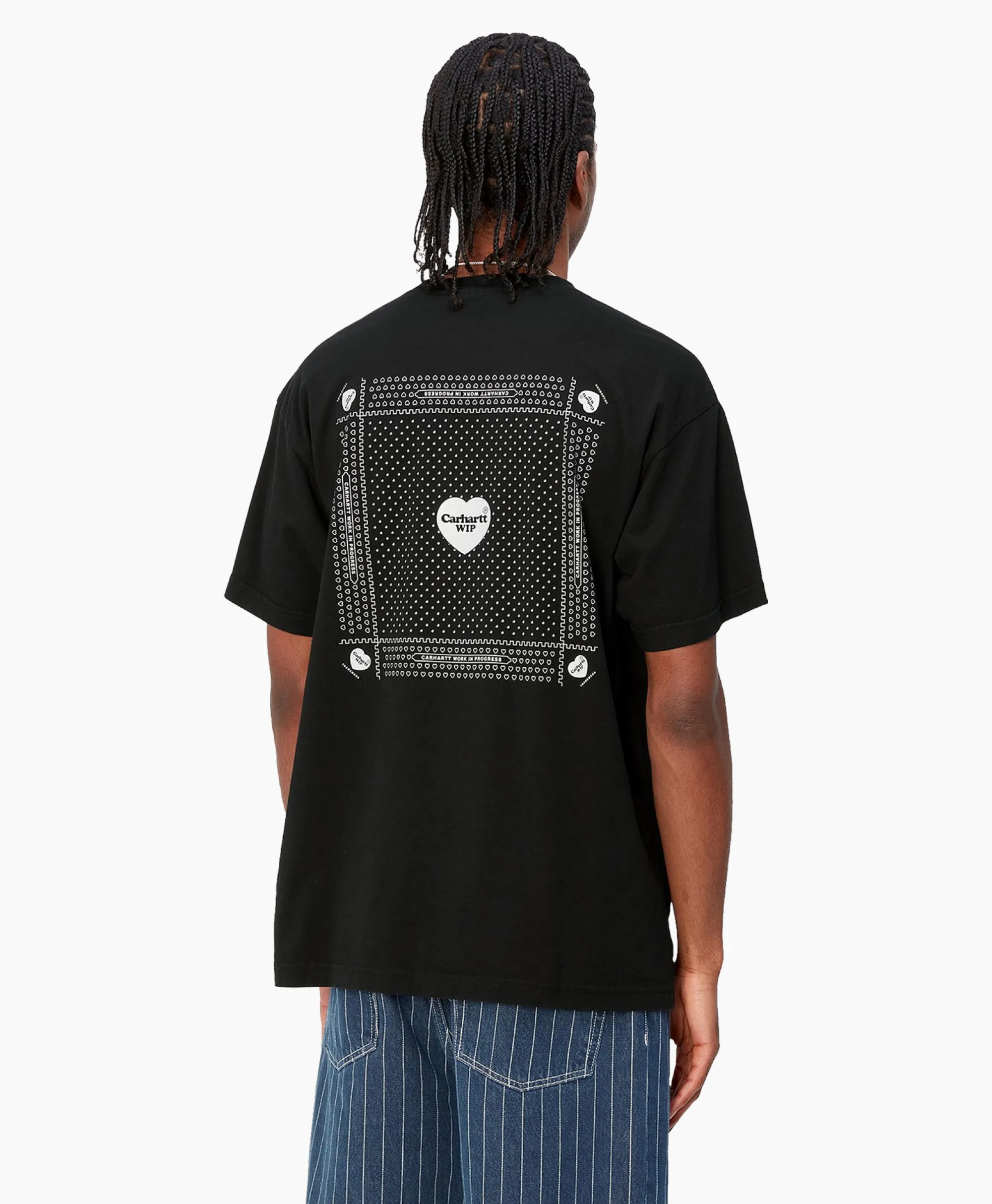 Carhartt Wip T-Shirt Korte Mouw S/S Heart Bandana Zwart*Heren T-Shirts
