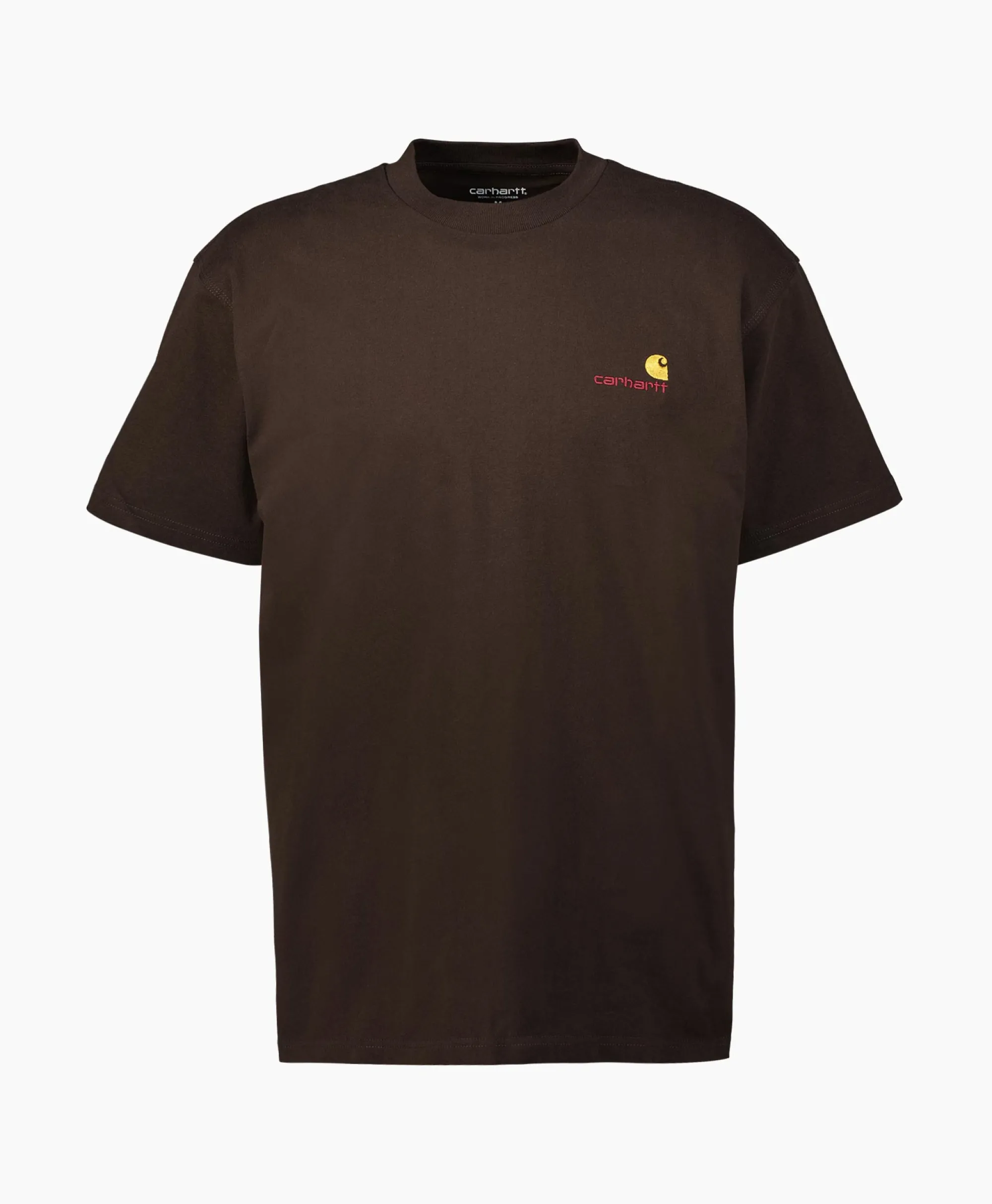 Carhartt Wip T-Shirt S/S American Script Organic Cotton Donker Bruin*Heren T-Shirts