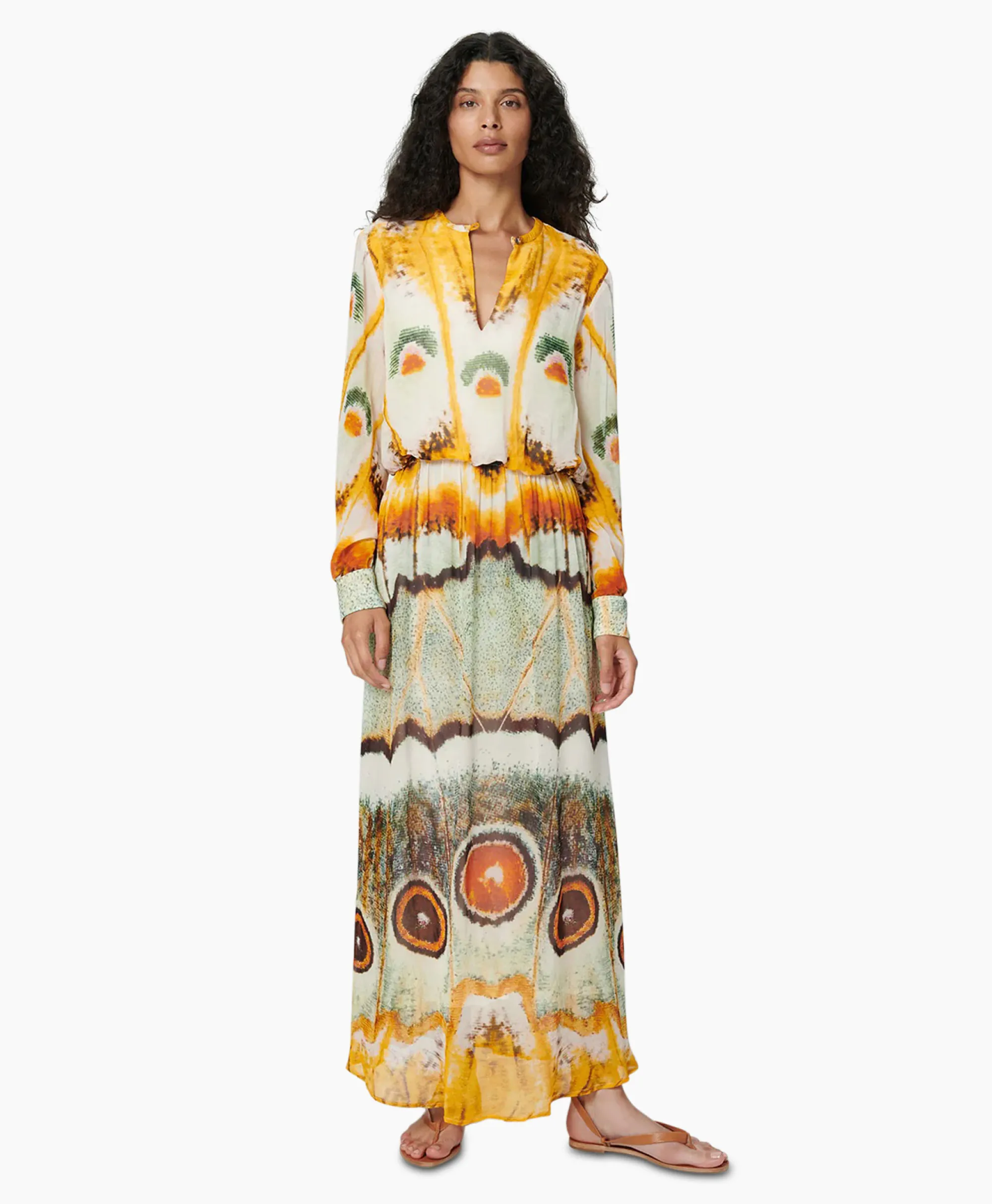 Chufy Maxi Jurk Layla Geel*Dames Bruiloftskleding