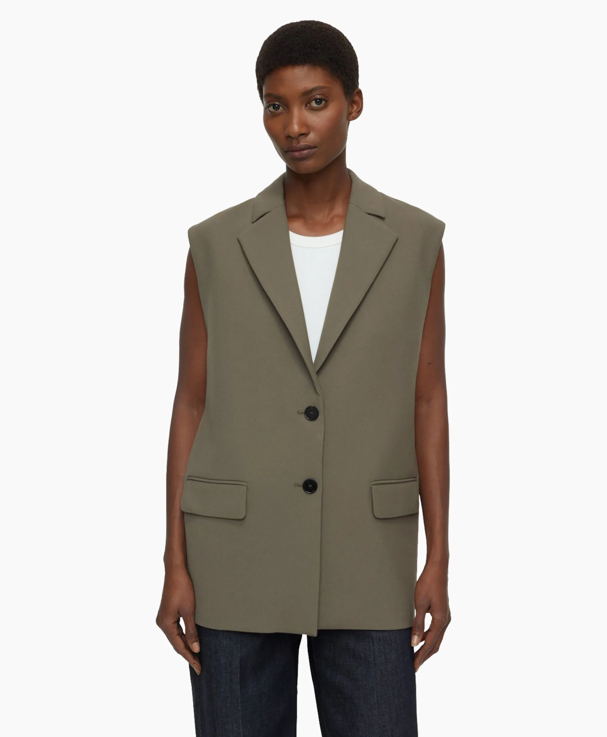 Closed Gilet Sleeveless Taupe*Dames Gilets