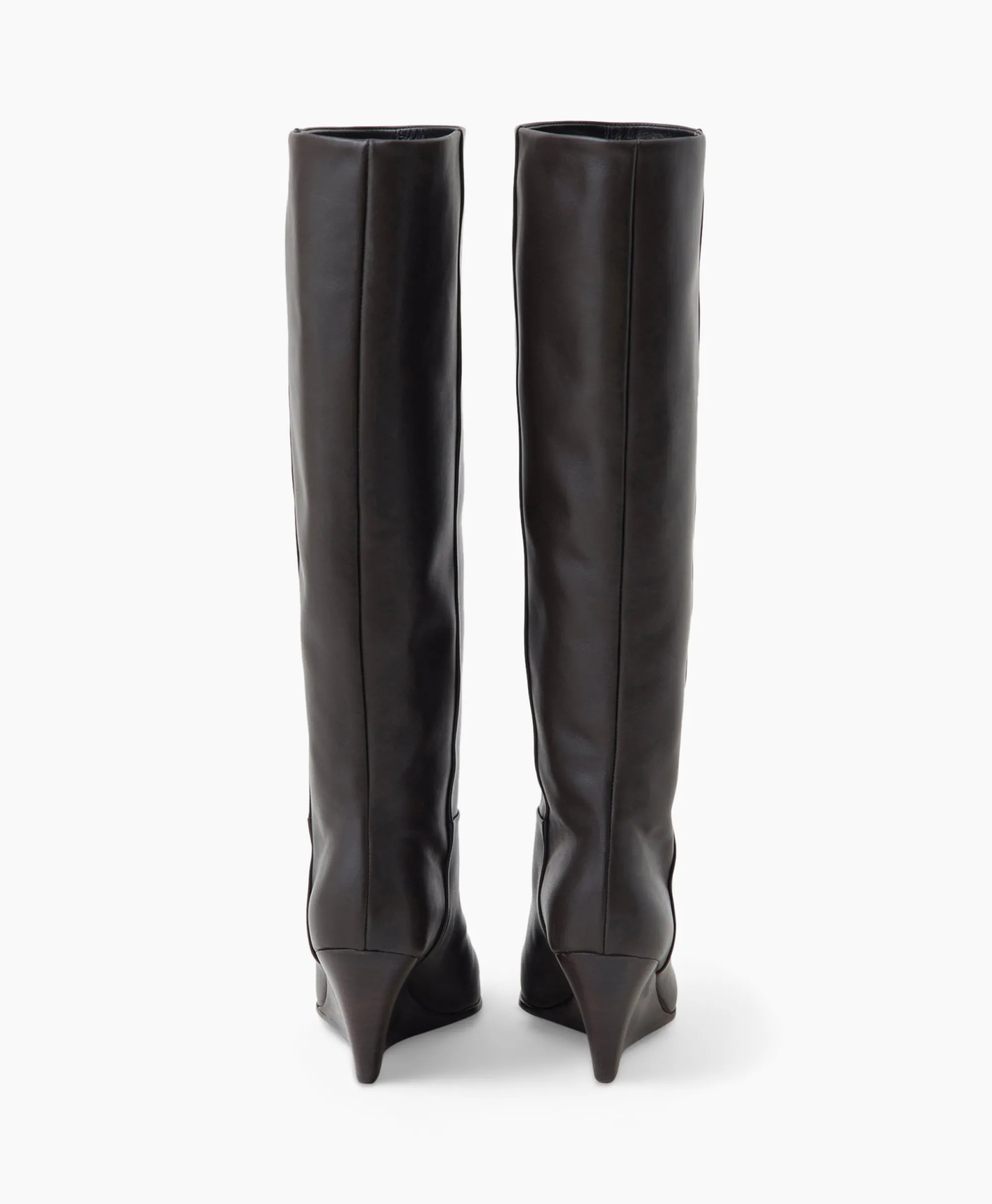 Closed Lange Laars Wedge Boot Donker Bruin*Dames Laarzen
