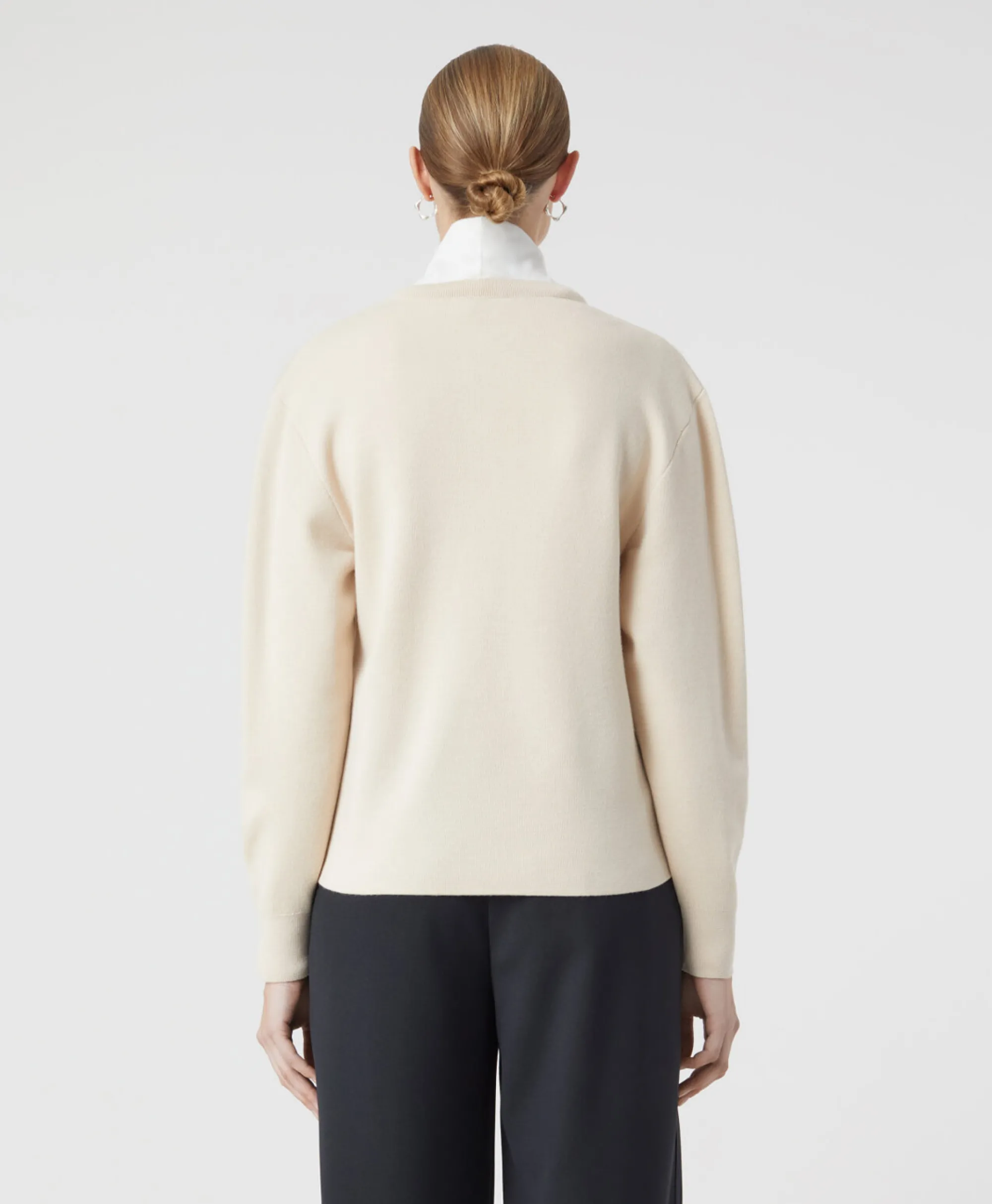 Closed Pullover Crew Neck Henley Beige*Dames Truien