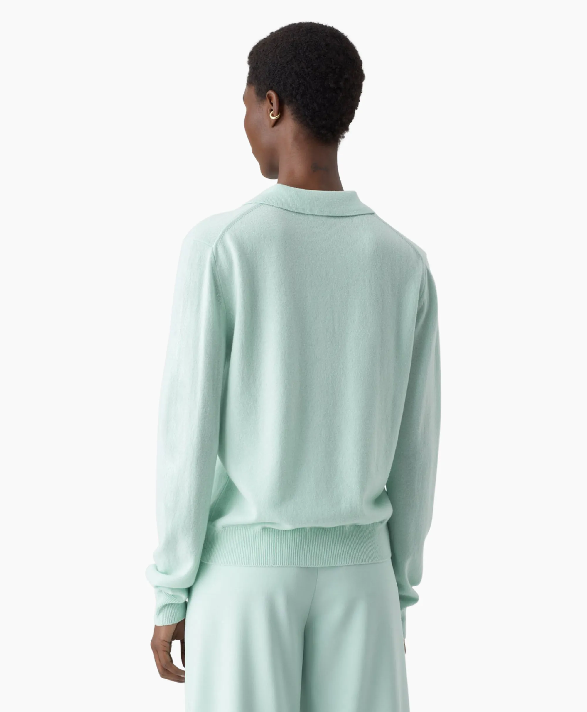 Closed Pullover Polo Longsleeve Groen*Dames Truien