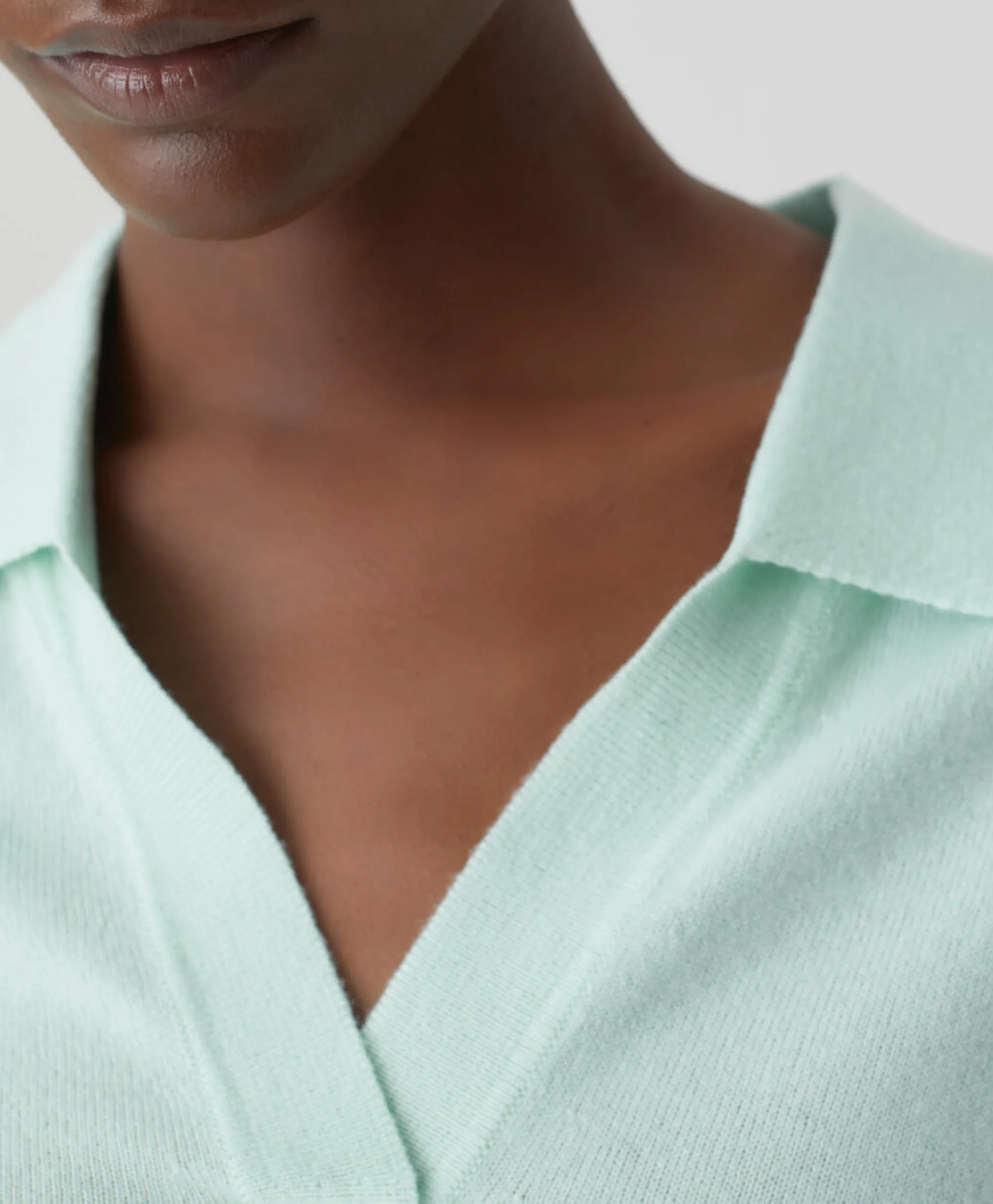 Closed Pullover Polo Longsleeve Groen*Dames Truien