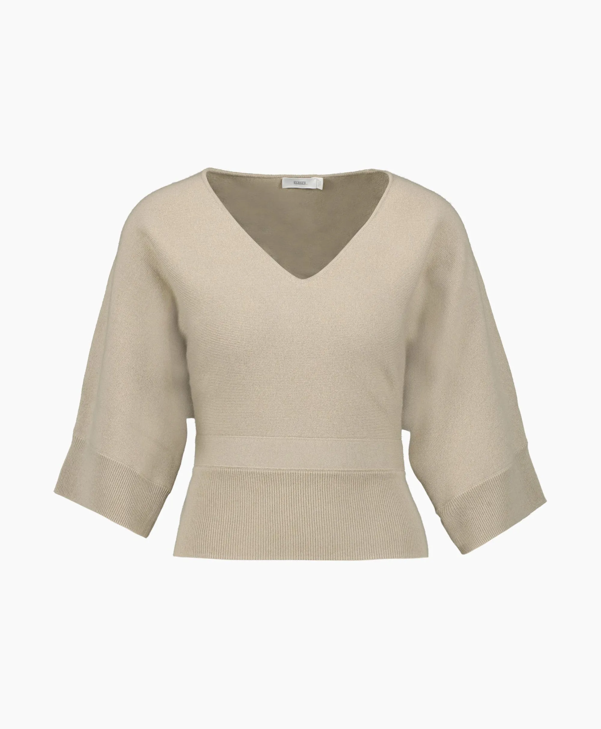 Closed Pullover Short Sleeve Wrap Grijs*Dames Truien