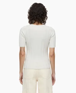 Closed Top Crew Neck Short Sleeve Ecru*Dames T-Shirts & Tops