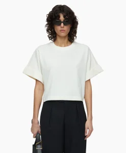 Closed T-Shirt Korte Mouw Turn Up Ecru*Dames T-Shirts & Tops