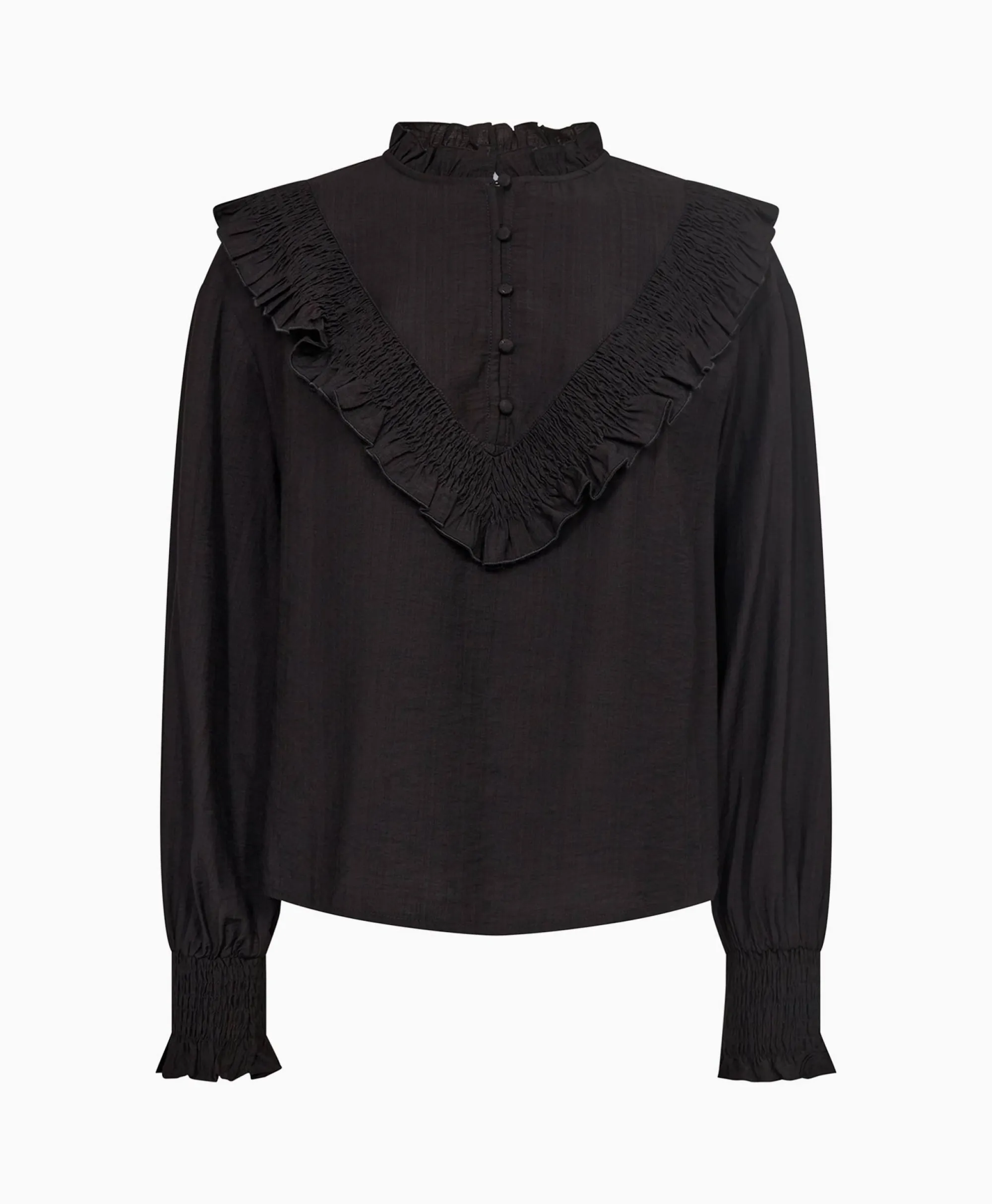 Co'couture Co'Couture Blouse Angus Frill Zwart*Dames Blouses