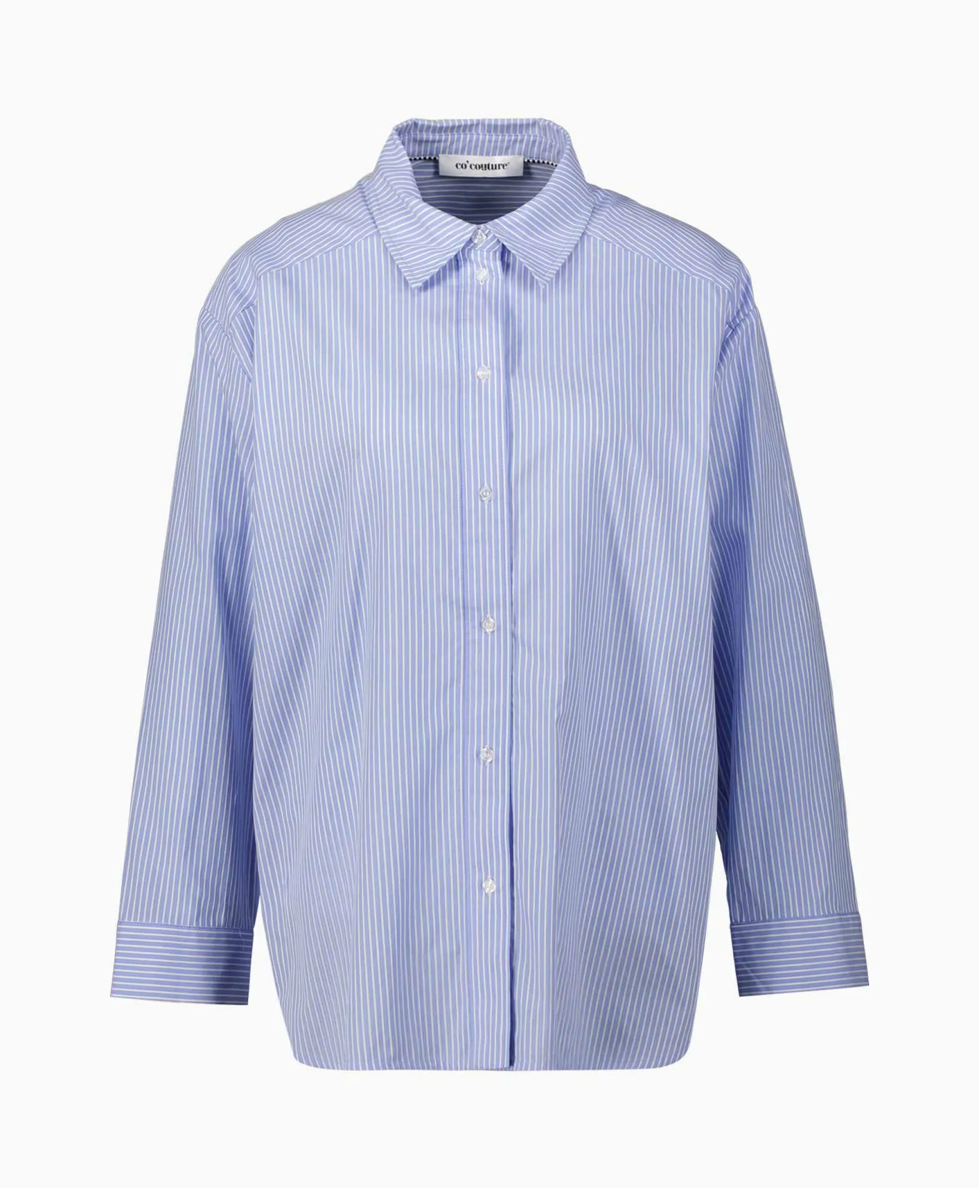 Co'couture Co'Couture Blouse Double Cuff Stripe Licht Blauw*Dames Blouses