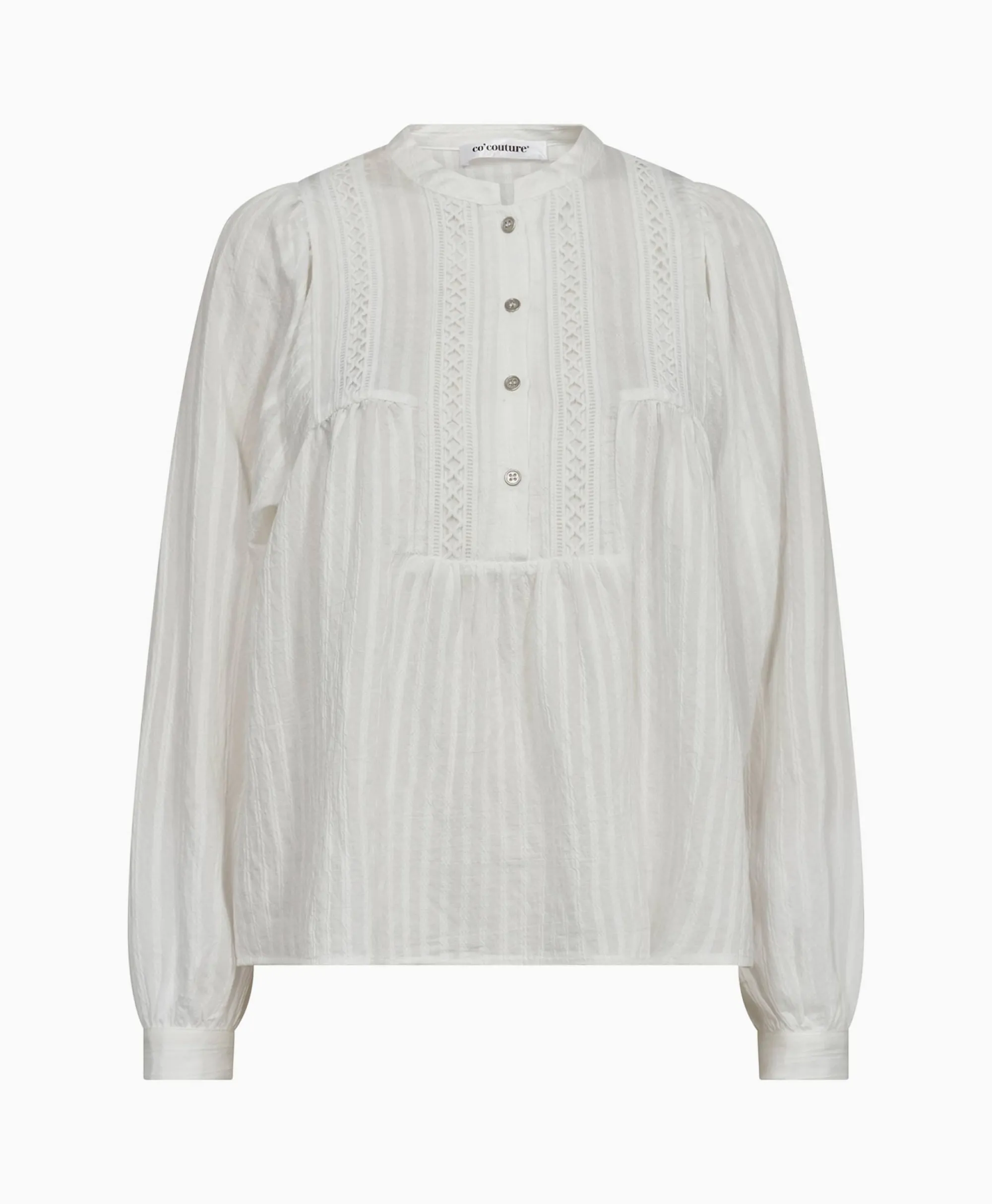 Co'couture Co'Couture Blouse Selma Placket Wit*Dames Blouses