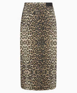 Co'couture Co'Couture Midi Rok Leo Denim Slitbruin*Dames Rokken