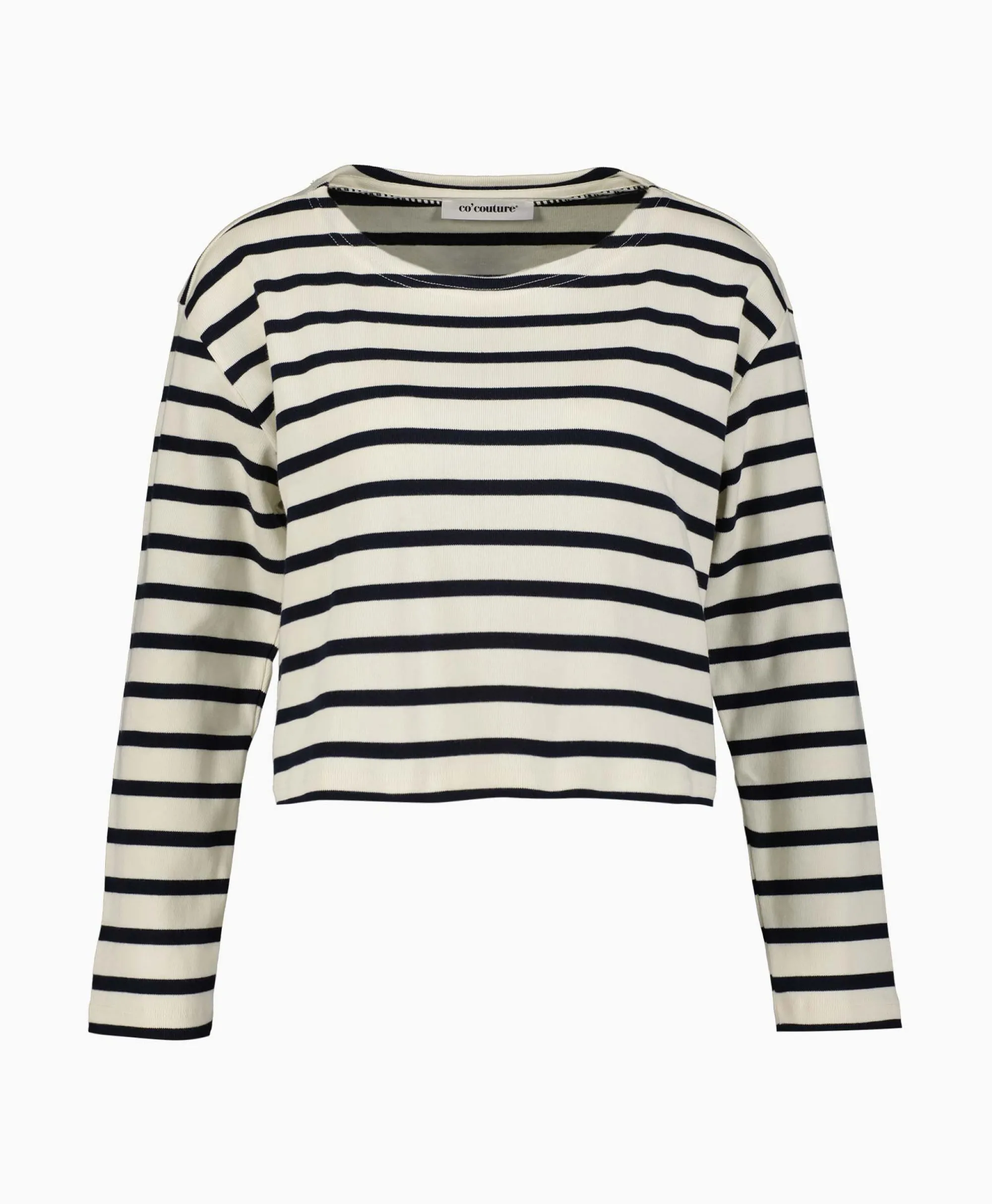 Co'couture Co'Couture Pullover Classic Stripe Crop Off White*Dames Truien