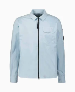 Cp Company Overshirt Gabardine Zipped Licht Blauw*Heren Jassen