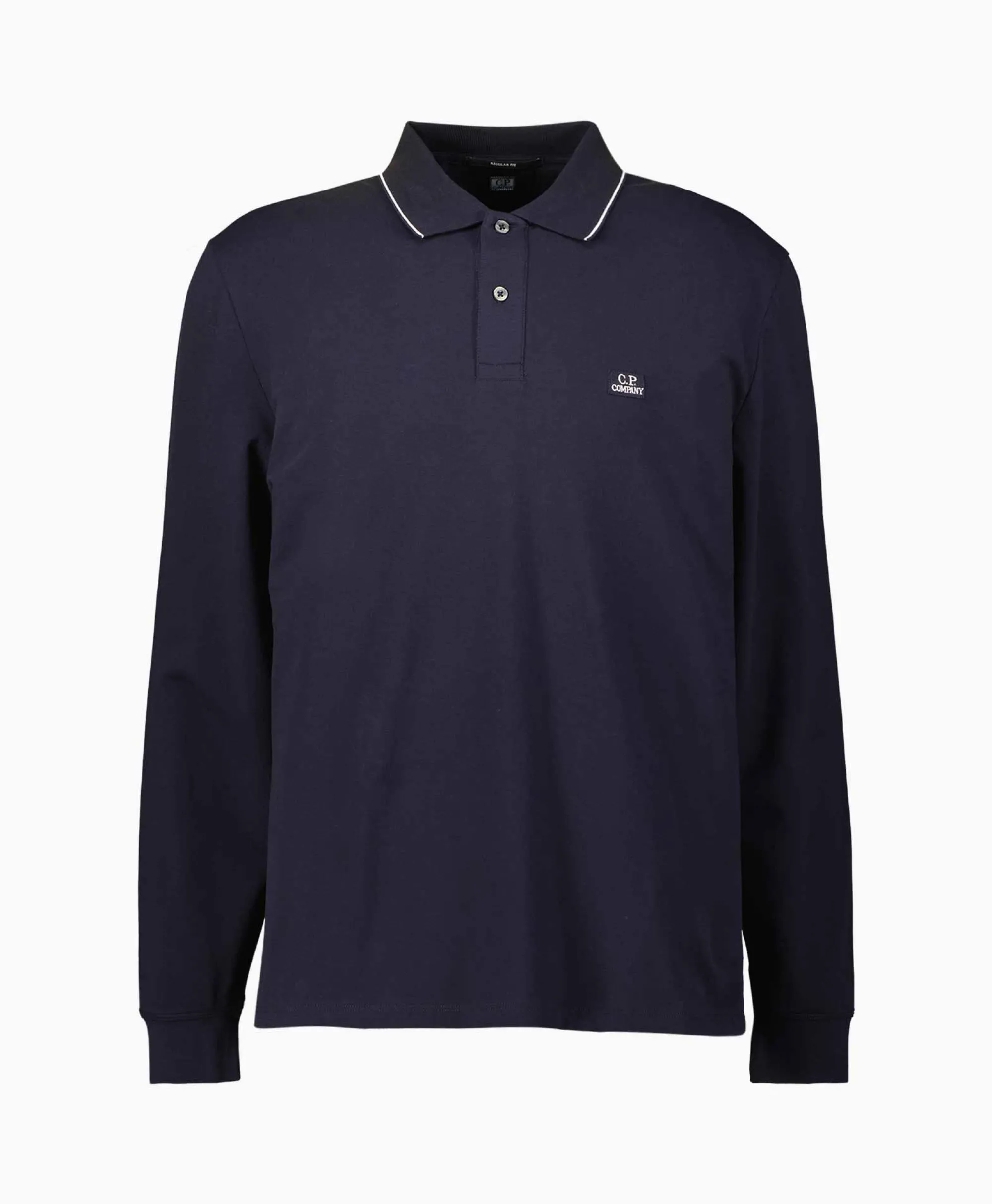 Cp Company Polo Stretch Piquet Regular Long Sleeve Donker Blauw*Heren Polo's