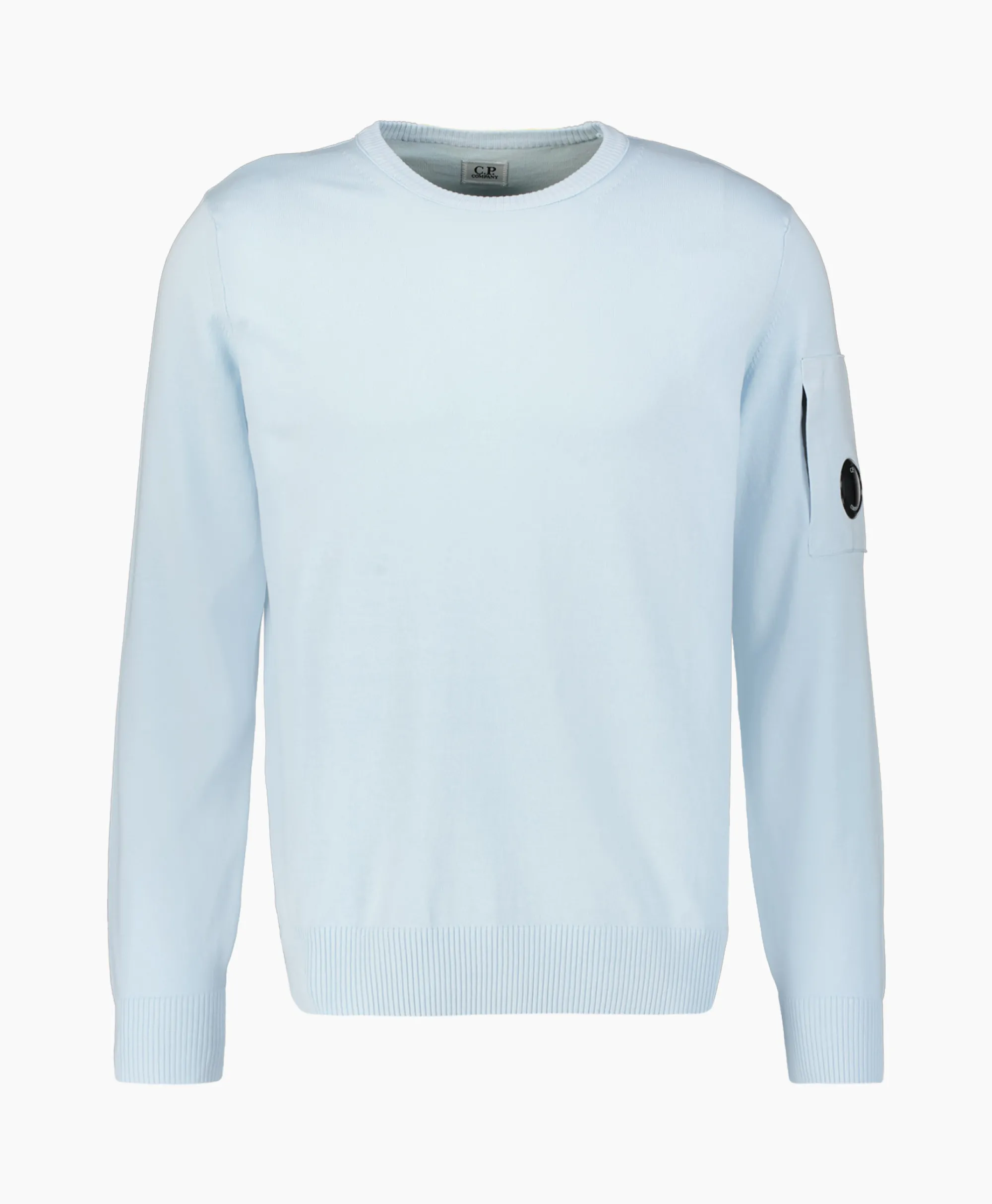 Cp Company Pullover Cotton Crepe Knit Licht Blauw*Heren Truien