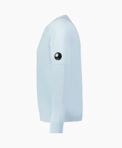 Cp Company Pullover Cotton Crepe Knit Licht Blauw*Heren Truien