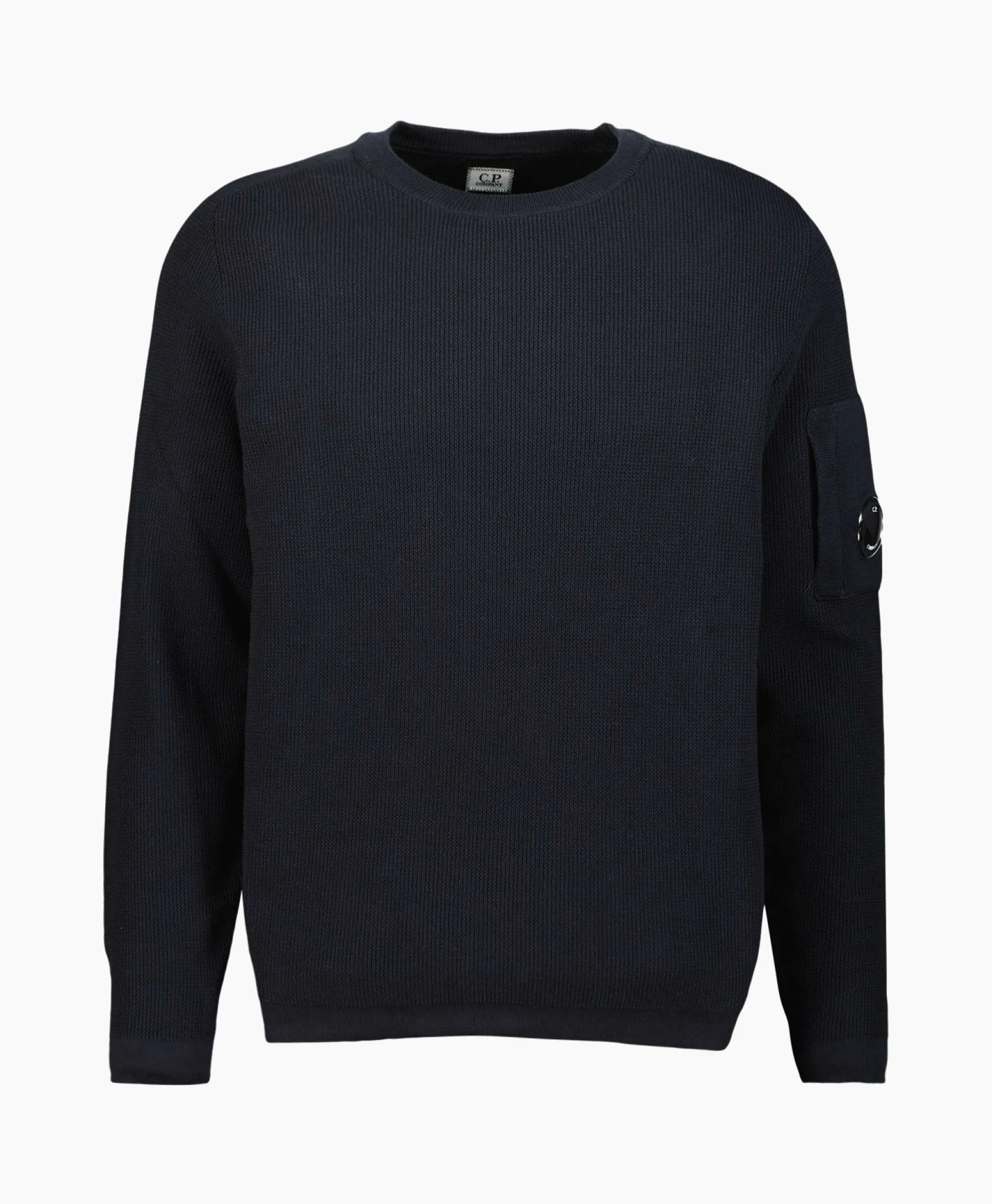 Cp Company Pullover Sea Island Lens Ribbed Knit Donker Blauw*Heren Truien