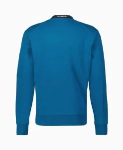 Cp Company Sweater Diagonal Raised Fleece Blauw*Heren Truien