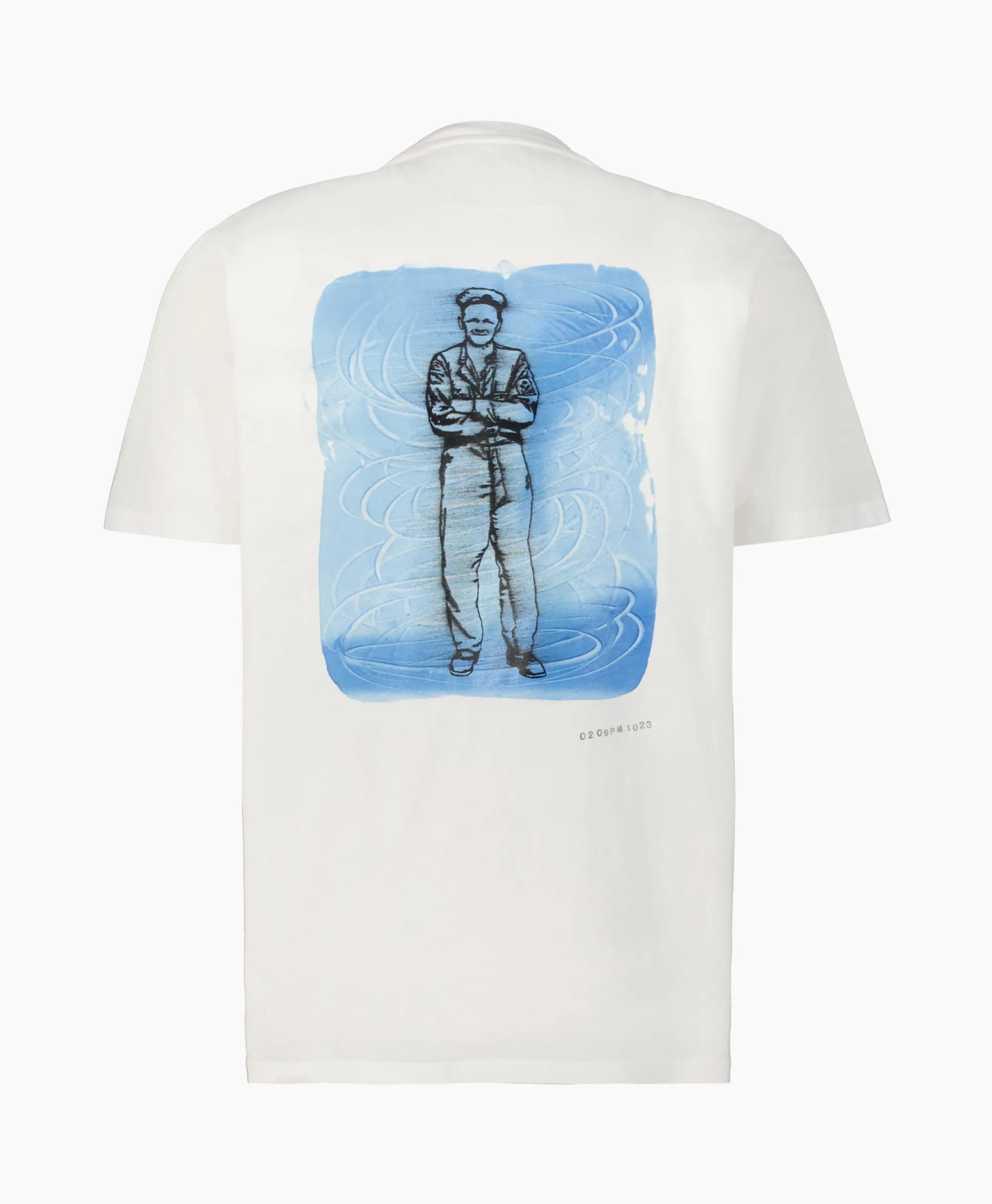 Cp Company T-Shirt Korte Mouw Jersey Artisanal British Sailor Wit*Heren T-Shirts