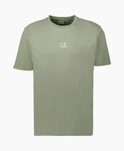 Cp Company T-Shirt Korte Mouw Jersey Artisinal Three Cards Groen*Heren T-Shirts