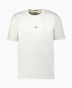 Cp Company T-Shirt Mercerized Jersey Logo Wit*Heren T-Shirts