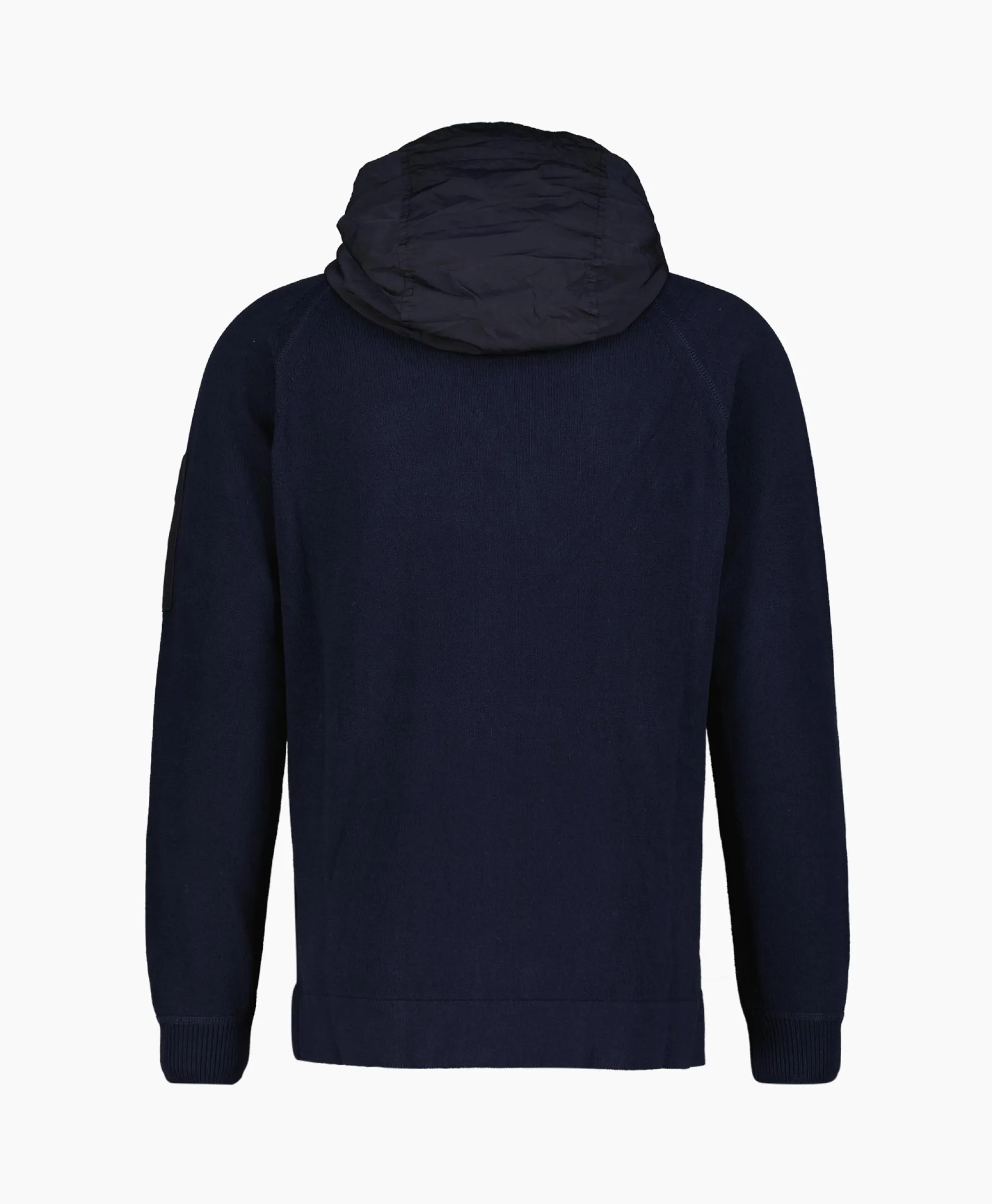 Cp Company Vest Cotton Mixed Hooded Knit Donker Blauw*Heren Vesten