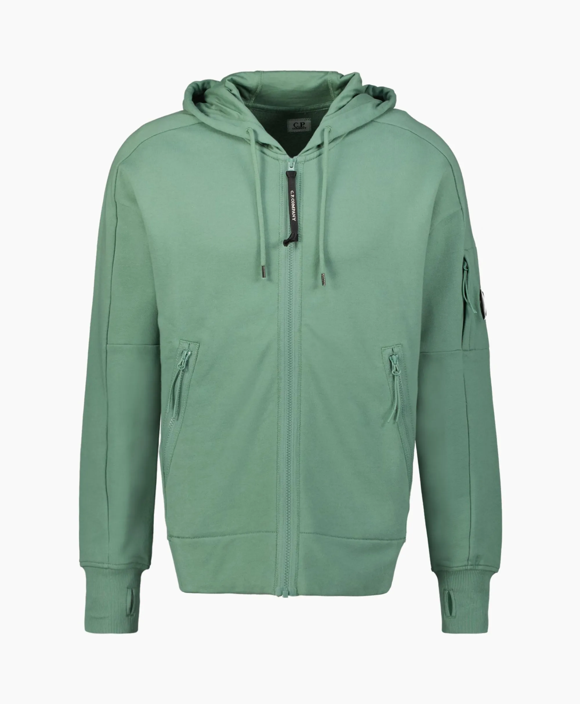 Cp Company Vest Diagonal Raised Fleece Zipped Groen*Heren Vesten