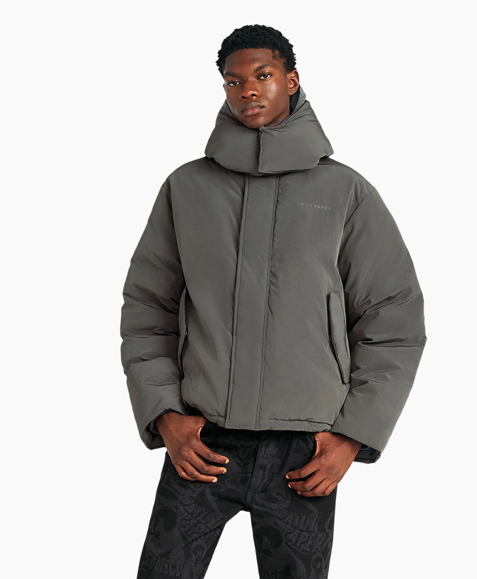 Daily Paper Gewatteerde Jas Joel Donkergrijs*Heren Jassen