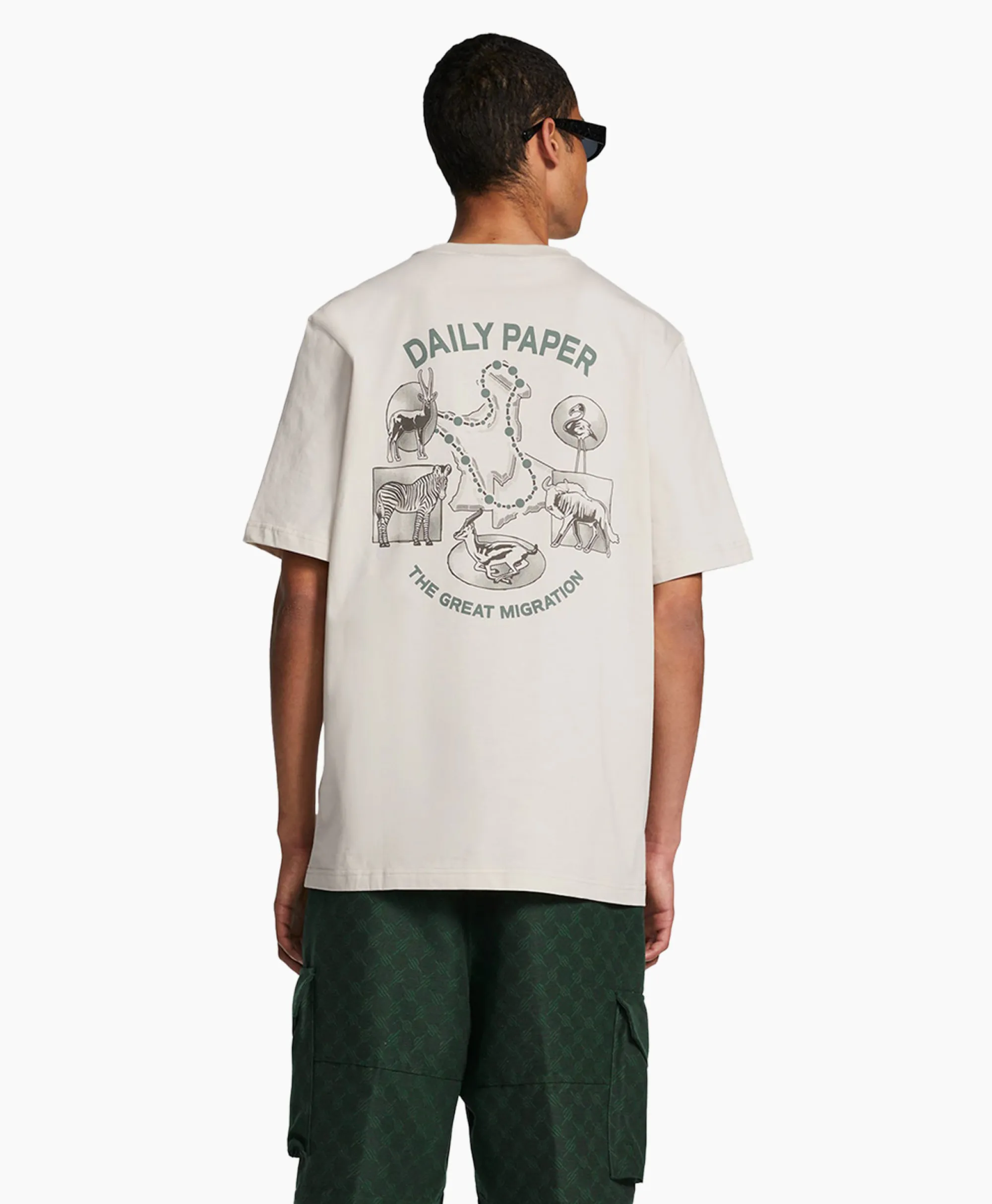 Daily Paper T-Shirt Korte Mouw Migration Ecru*Heren T-Shirts