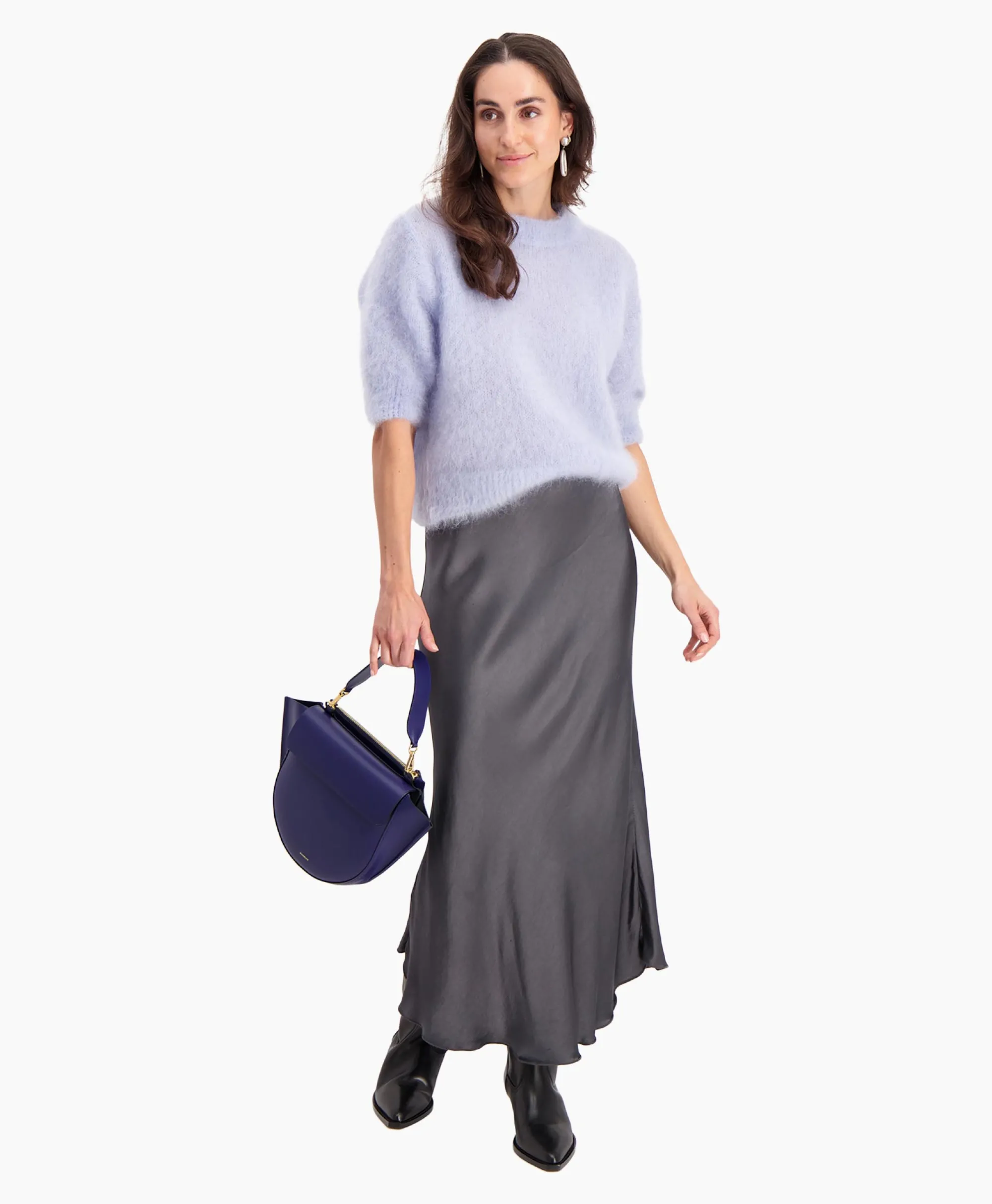 D'arc D'Arc Rok Midi Grijs*Dames Rokken