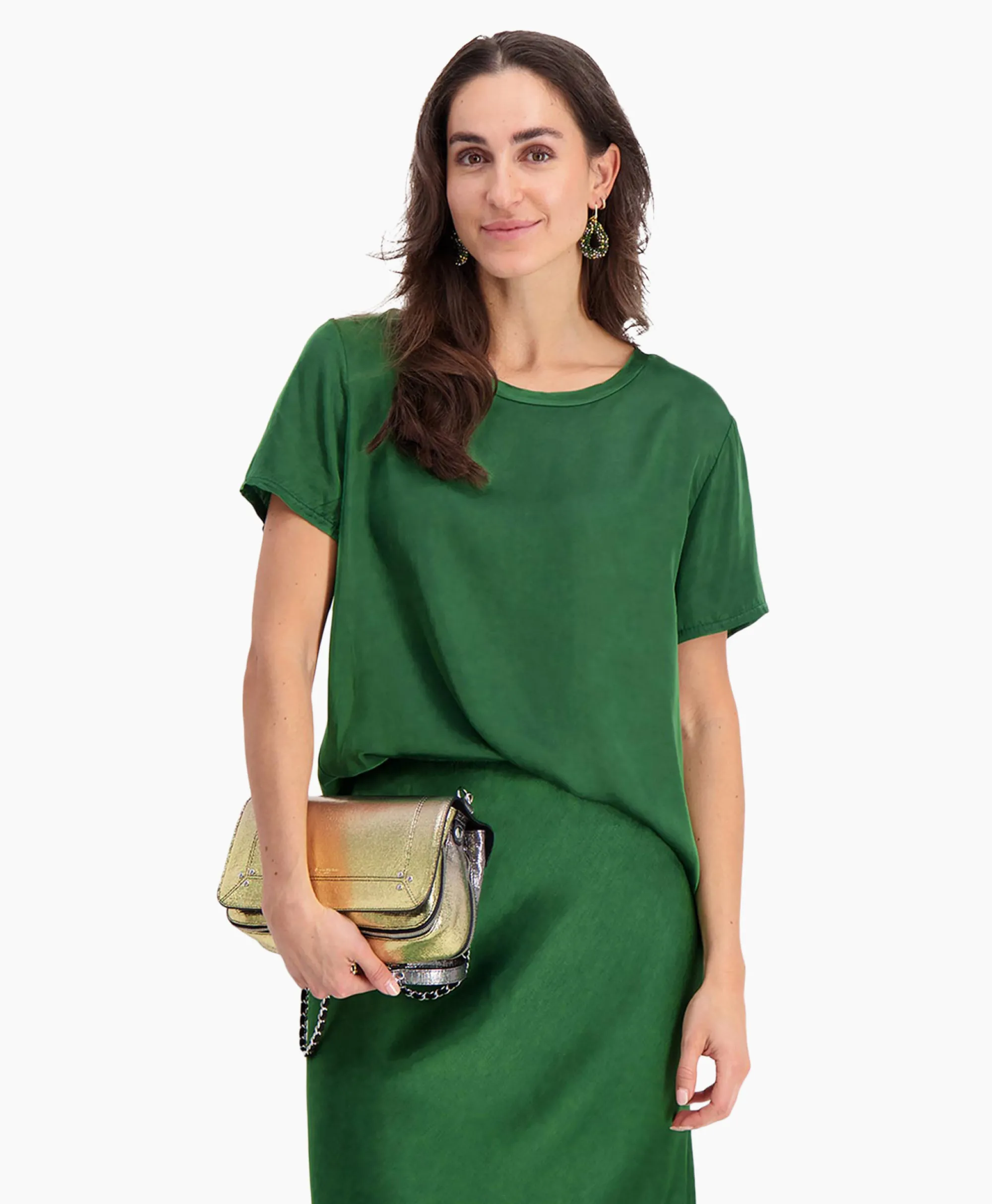 D'arc D'Arc Top Round Neck Groen*Dames T-Shirts & Tops