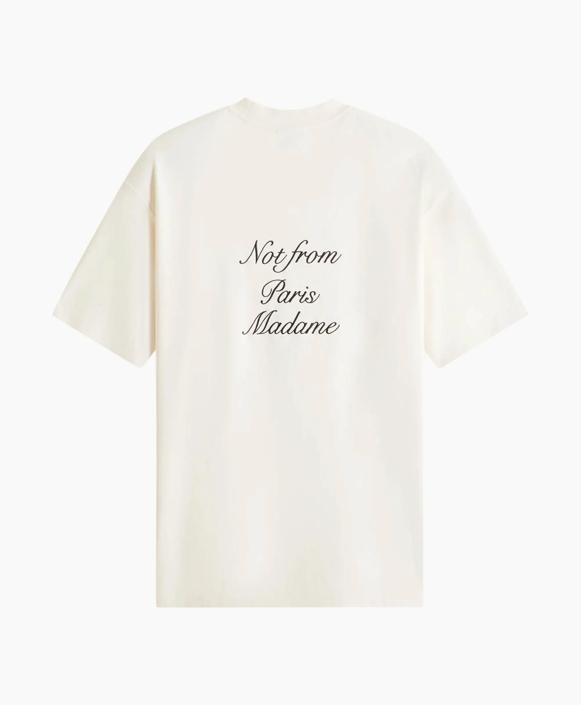 Drole De Monsieur Le T-Shirt Sloga Cursive Off White*Heren T-Shirts