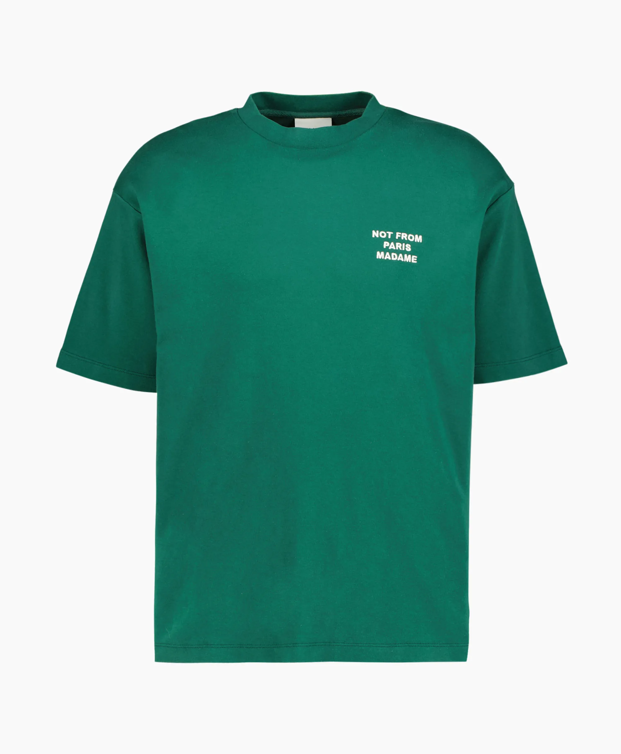 Drole De Monsieur Le T-Shirt Slogan Donker Groen*Heren T-Shirts