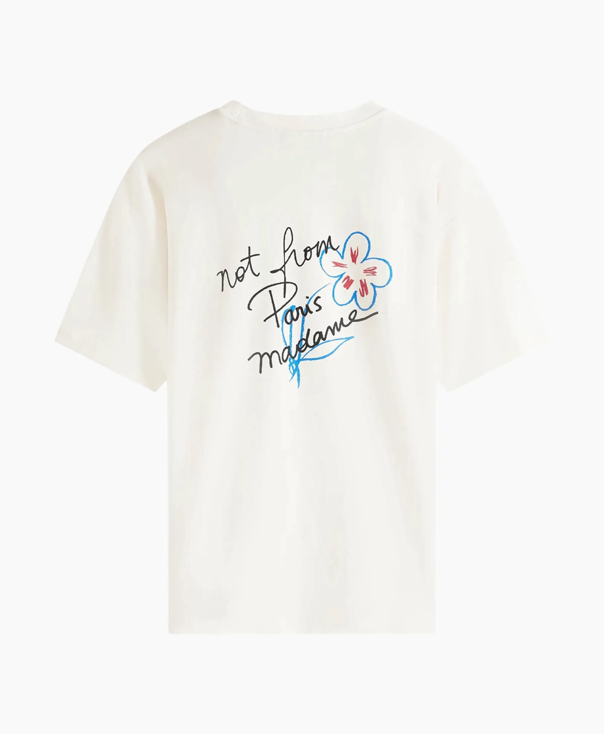 Drole De Monsieur Le T-Shirt Slogan Esquisse Ecru*Heren T-Shirts